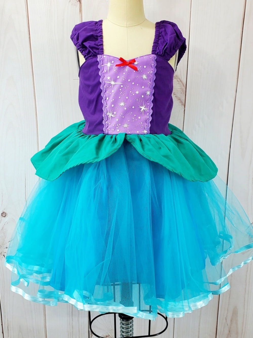 Ariel Mermaid Princess Halloween Costume Tutu Dress Girls 2T 3T Handmade - Picture 6 of 6